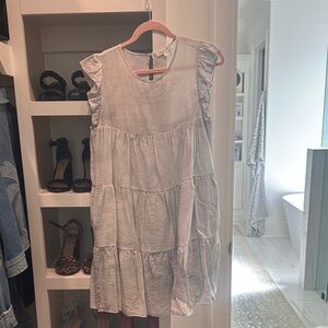 Blue/green Ruffle Sleeve Dress